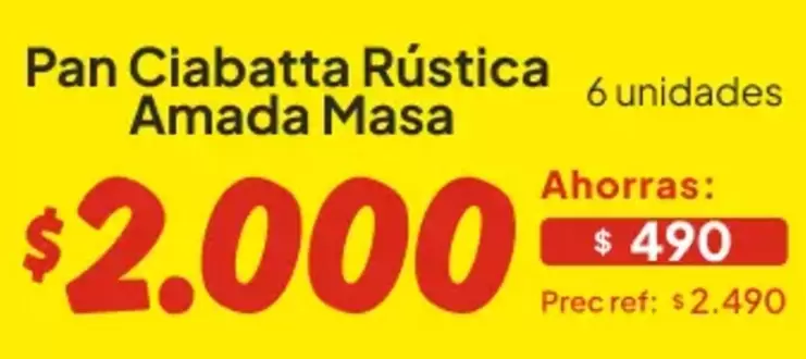 Pan Ciabatta Rustica Amada Masa