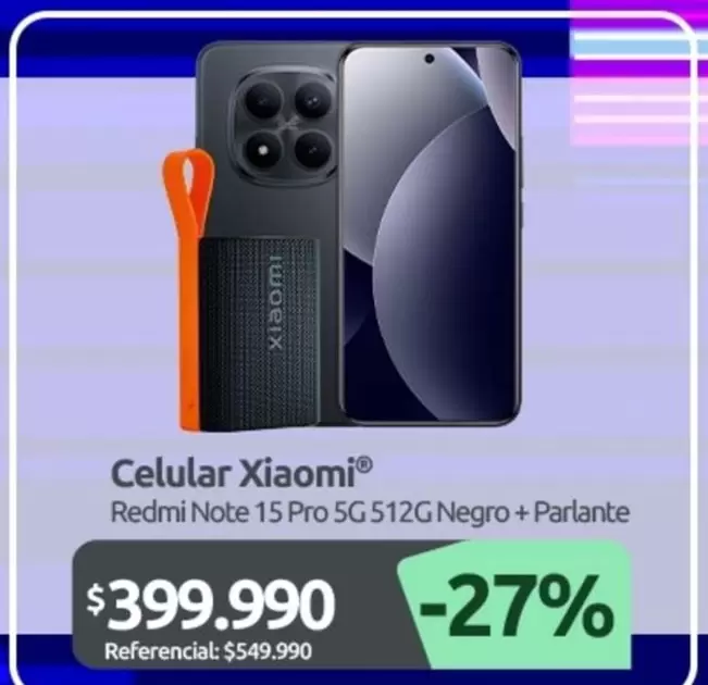 Xiaomi - Celular Redmi Note 15 Pro 5g 512g Negro + Parlante