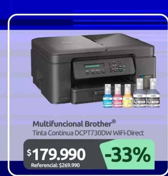 Brother - Multifuncional Tinta Continua Dcpt730dw Wifi Direct