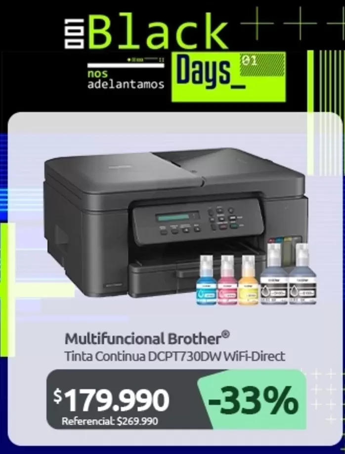 Brother - Multifuncional Tinta Continua DCP73DDW Wifi Direct