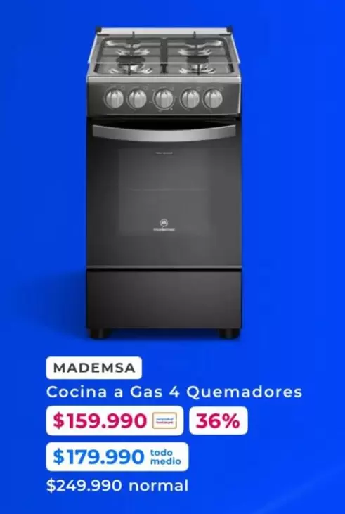 Mademsa - Cocina A Gas 4 Quemadores