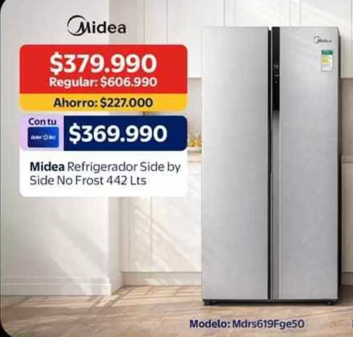 Midea - Refrigerador Side By Side No Frost