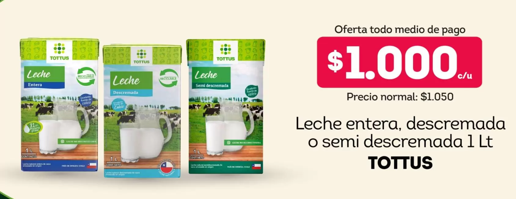 Tottus - Leche Entera