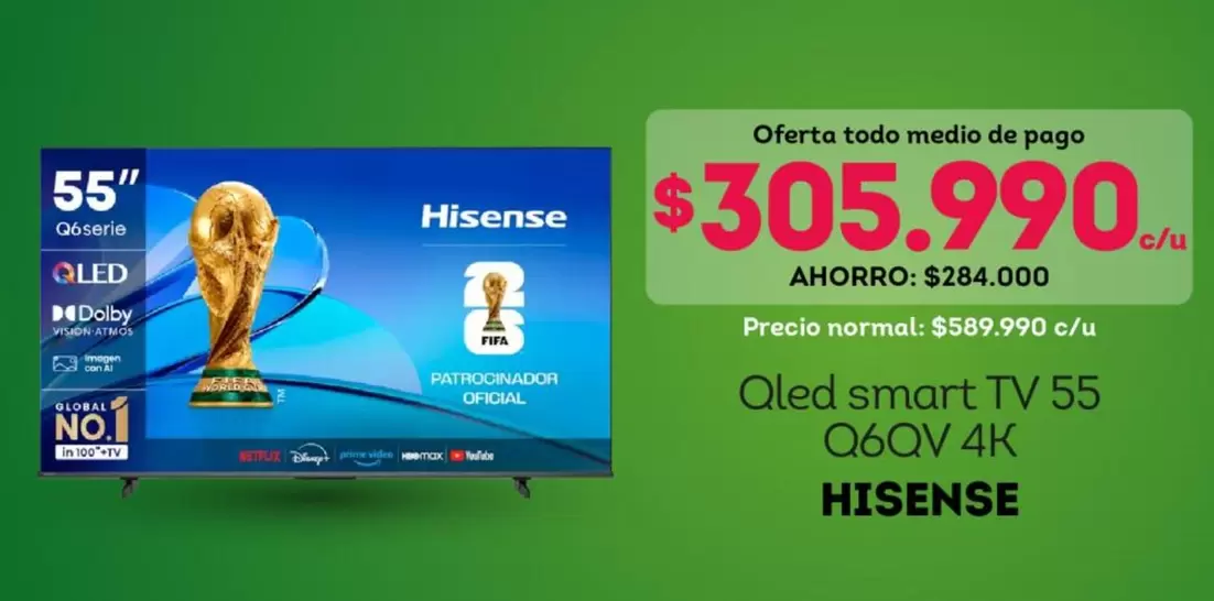 Hisense - Qled Smart Tv 55 Q60v 4k