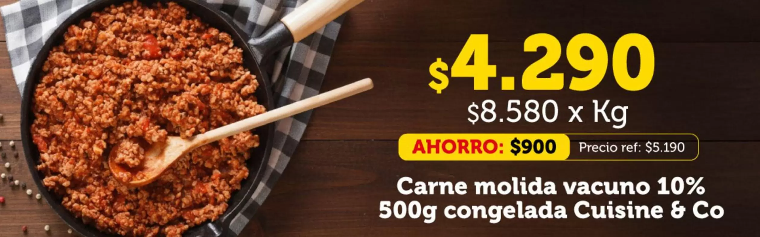 Cuisine&Co - Carne Molida Vacuno 10% 500g Congelada