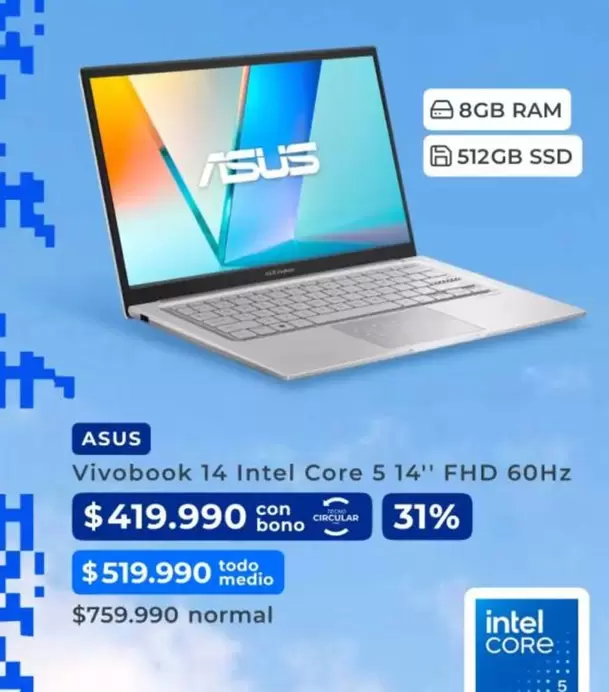 Asus - Vivobook 14 Intel Core 5 14" Fhd 60hz