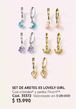 Set De Aretes X5 Lovely Girl