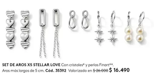 Set De Aros Xs Stellar Love Con Cristoles Y Perlas