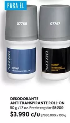 Cyzone - Desodorante Antitranspirante Roll-On