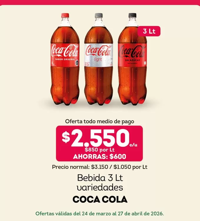 Coca Cola - Bebida 3 Lt