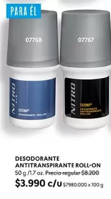 Cyzone - Desodorante Antitranspirante Roll-On