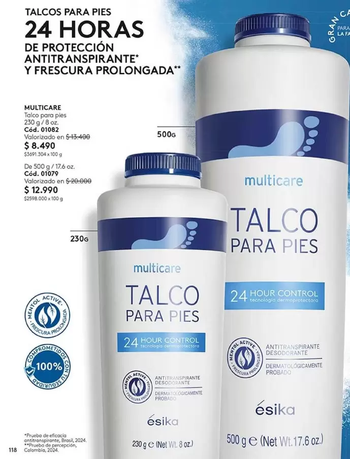 Multicare - Talcos Para Pies De Protección Antitranspirante Y Frescura Prolongada