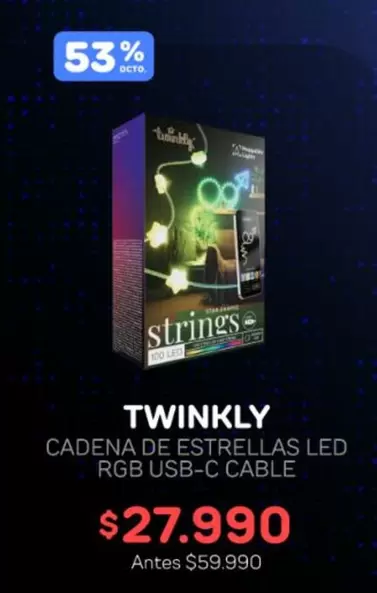 Cadena De Estrellas Led Rgb Usb-c Cable