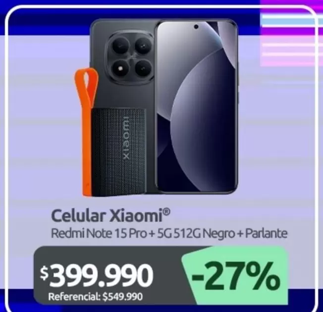 Xiaomi - Celular Redmi Note 15 Pro+5g512g Negro+Parlante