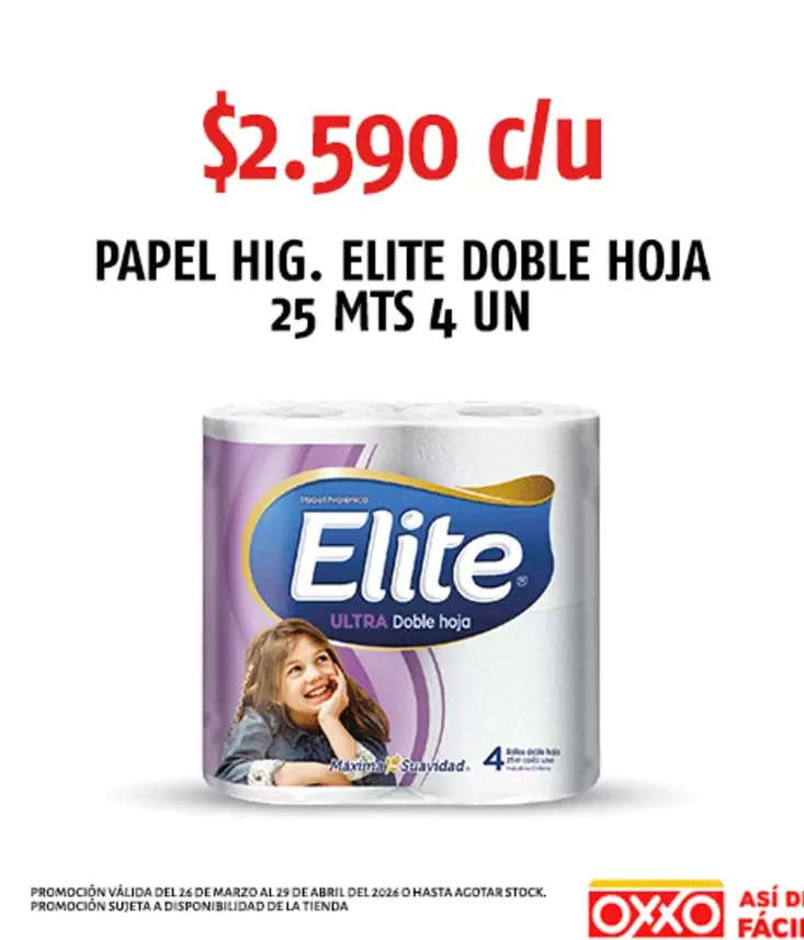 Elite - Papel Hig. Doble Hoja 25 Mts 4 Un