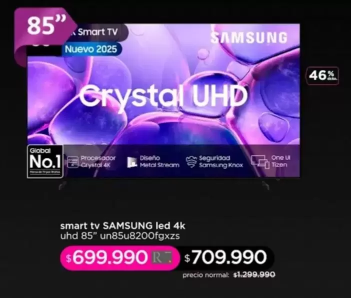 Samsung - Smart Tv Led 4k Uhd 85" Un85u8200fgxs