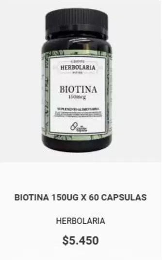 Biotina 150UG X 60 Capsulas