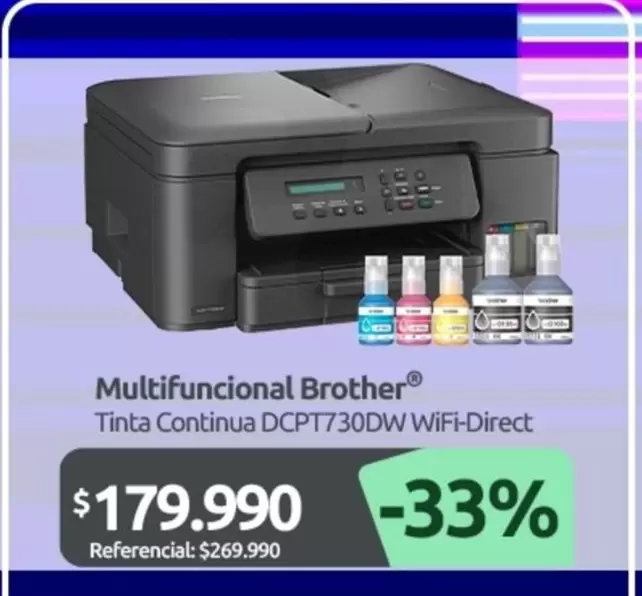 Brother - Multifuncional Tinta Continua Dcpt730dw Wifi-Direct
