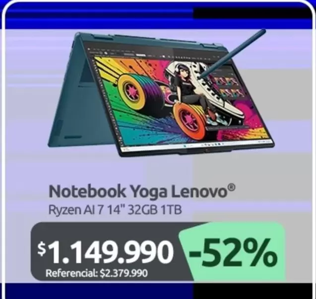 Lenovo - Notebook Yoga  Ryzen Al 7 14" 32gb 1tb