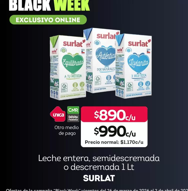 Surlat - Leche Entera, Semidescremada O Descremada