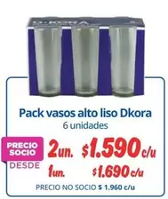 Pack Vasos Alto Liso