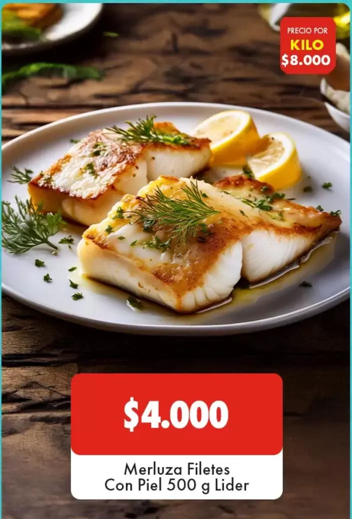 Lider - Merluza Filetes Con Piel 500g