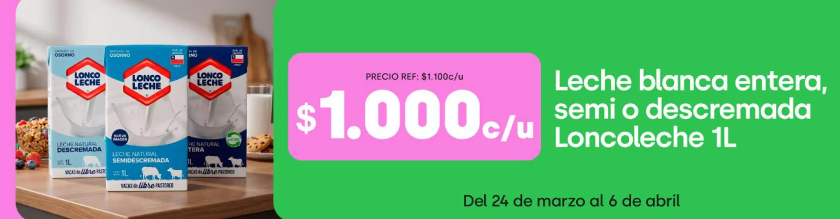 Osorno - Leche Blanca Entera, Semi O Descremada Loncoleche