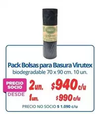 Virutex - Pack Bolsas Para Basura