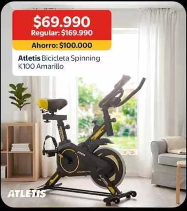 Atletels Bicicleta Spinning Amarillo