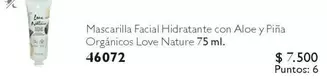 Mascarilla Facial Hidratante Con Aloe Y Pina Organicos Love Nature