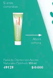 Pasta De Dientes Con Aceites Naturales Optifresh