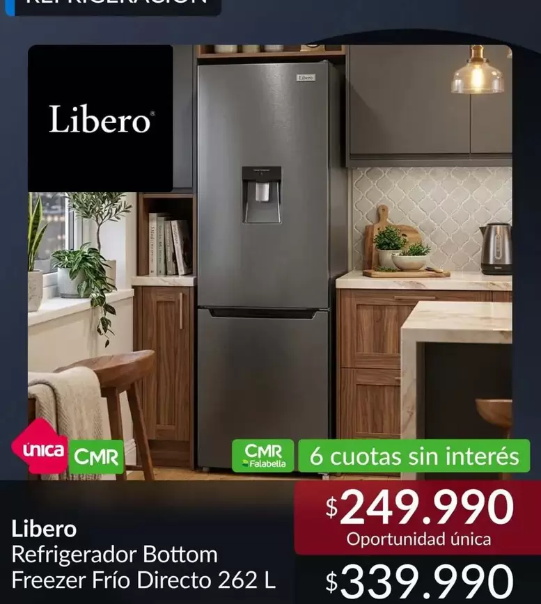 Libero - Libro Refrigerador Bottom Freezer Frio Directo 262 L