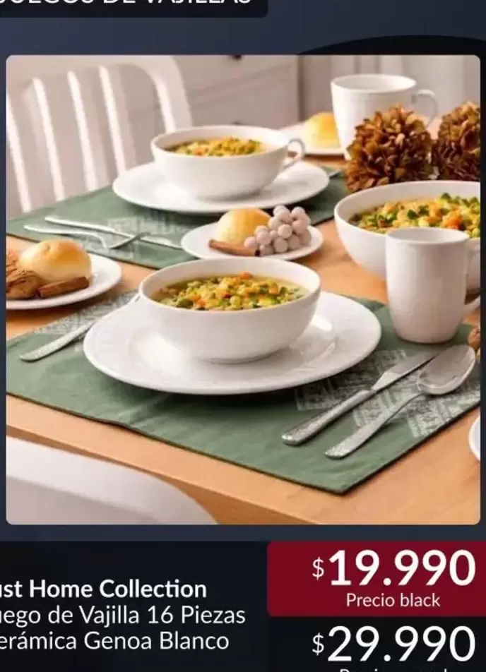 Collection Rego De Vajilla 16 Piezas Arámica Deña Blanco