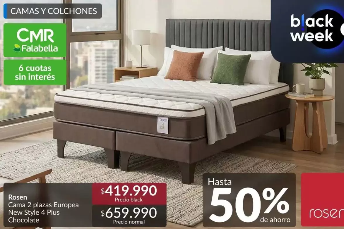 Falabella - Cama 2 Plazas Europea New Sky-plus