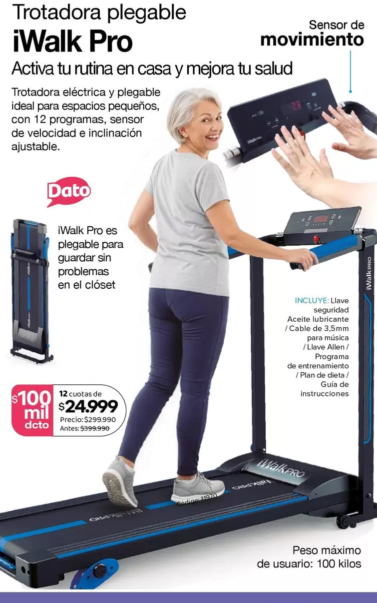 Ideal - Trotadora Plegable I Walk Pro