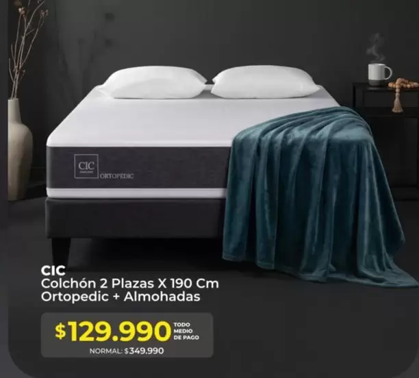 Cic - Colchon 2 Plazas Orhopedic + Almohadas