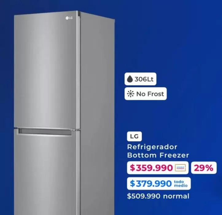LG - Refrigerador Bottom Freezer