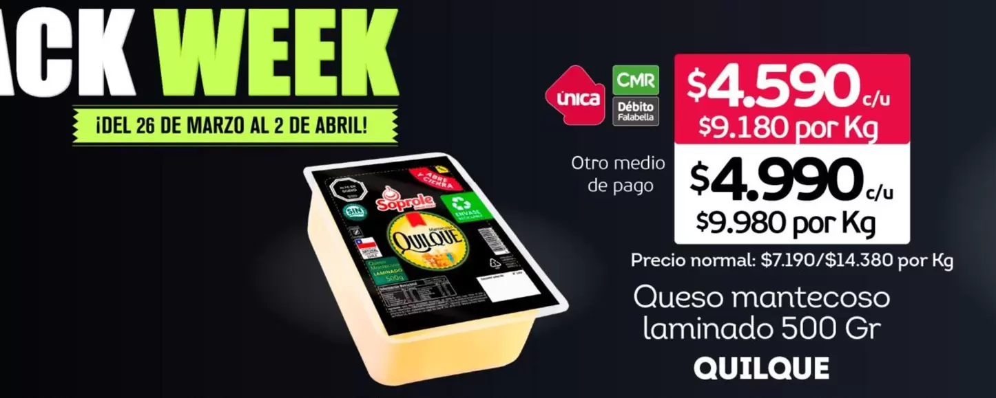 Soprole - Queso Mantecoso Lamintado