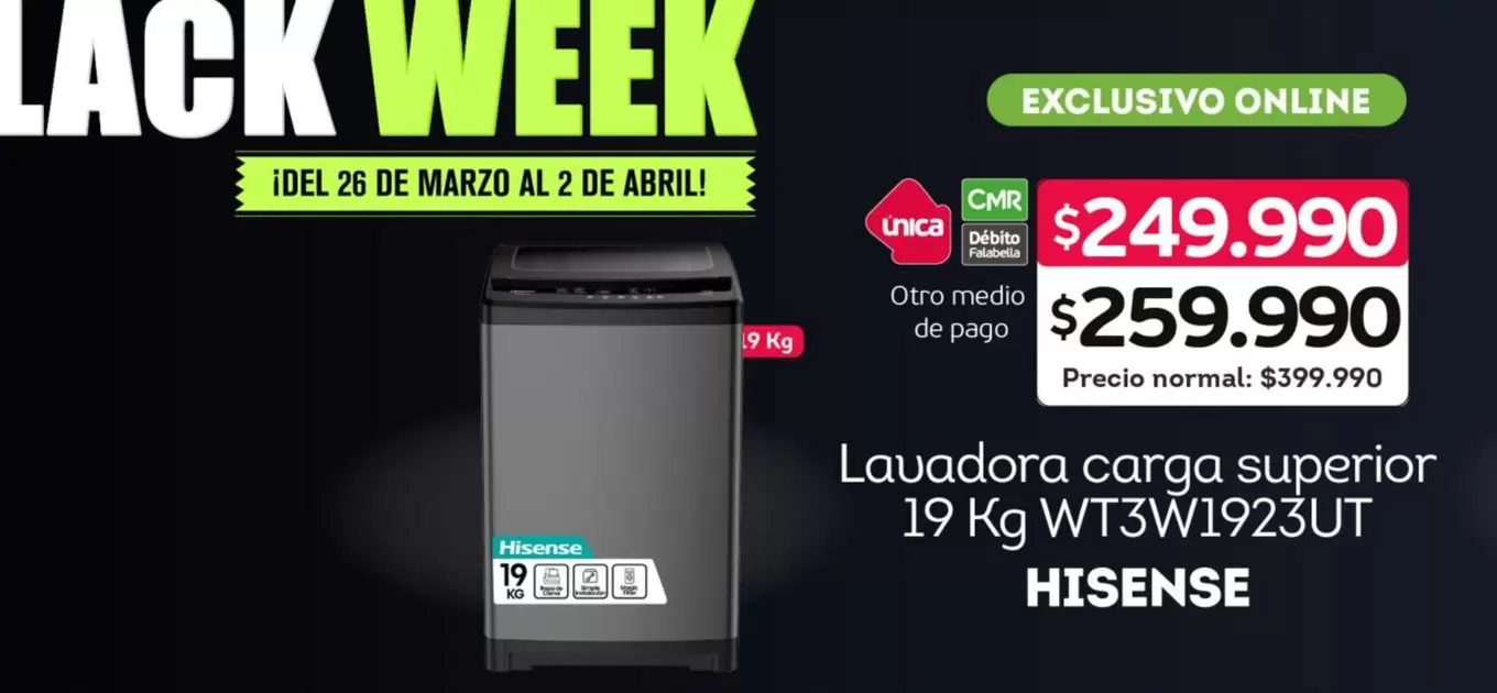 Hisense - Lavadora Carga Superio