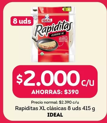 Ideal - Rapiditas Xl Clasicas 8 Uds