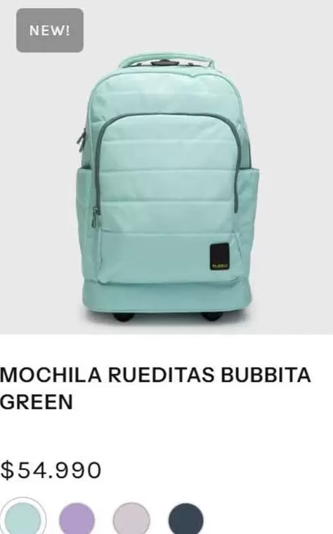 Green - Mochila Rueditas Bubbita