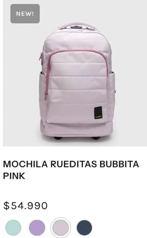 Mochila Rueditas Bubbita Pink
