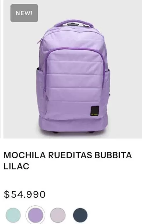 Mochila Rueditas Bubbita Lilac