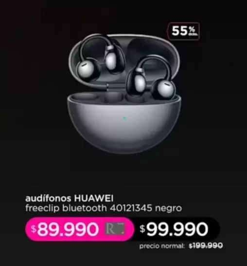 Huawei - Audifonos Freeclip Bluetooth 40121345 Negro