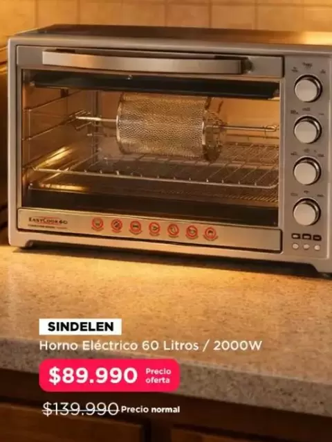 Sindelen - Horno Electrico 60 Litros / 2000w