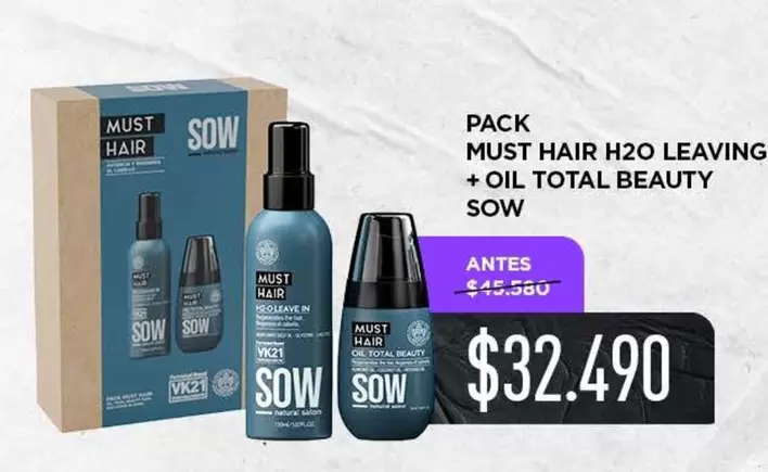 Pack Must Hair H20 Leaving + Oil Total Beauty