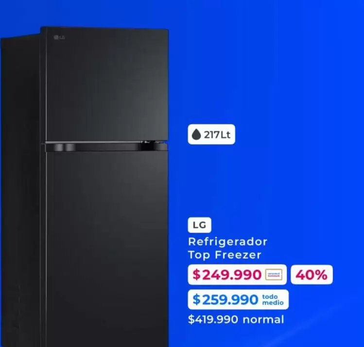 LG - Refrigerador Top Freezer