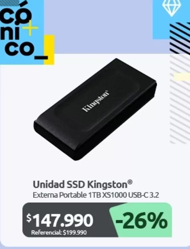 Kingston - Ssd ® Externa Portable 1tb Xs1000 Usb-c 3.2