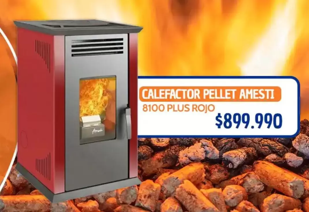 Amesti - Calefactor Pellet Amenti 8100 Plus Rojo