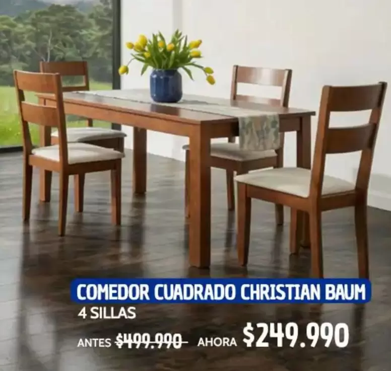 Comedor Cuadrado Christian Brum 4 Sillas